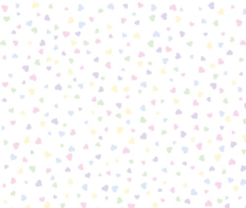 Polka Hearts multi pastel Linen Evenweave